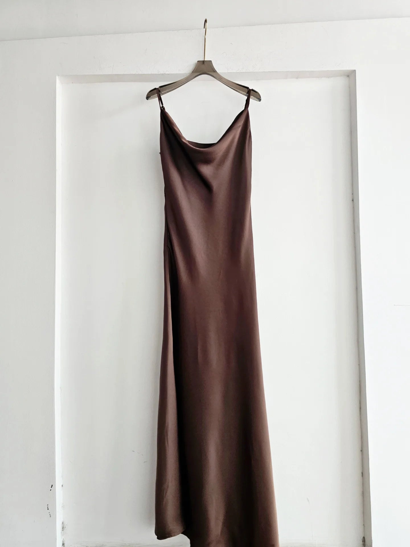 Acetate Satin Long Dress Women's Vacation Gown U-Neck Strapless Luxury Elegant Draped Skirt Three-Dimensional Effect Dyed
