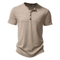 Henley Collar Summer Men Casual Solid Color Short Sleeve T Shirt For Men Polo Men High Qualitymens T Shirts