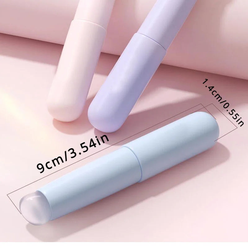 Silicone Lip Brushe With Abs Plastic Handle, Portable Lipstick & Lip Balm Applicator With Cap,Perfect Blending & Smudge Cover