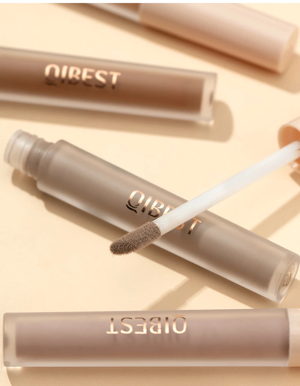 QIBEST 8 Color Matte Liquid Eyeshadow Set Long Lasting Waterproof Eye Shadows Quick-drying Nude White Eyeshadow Makeup Cosmetics