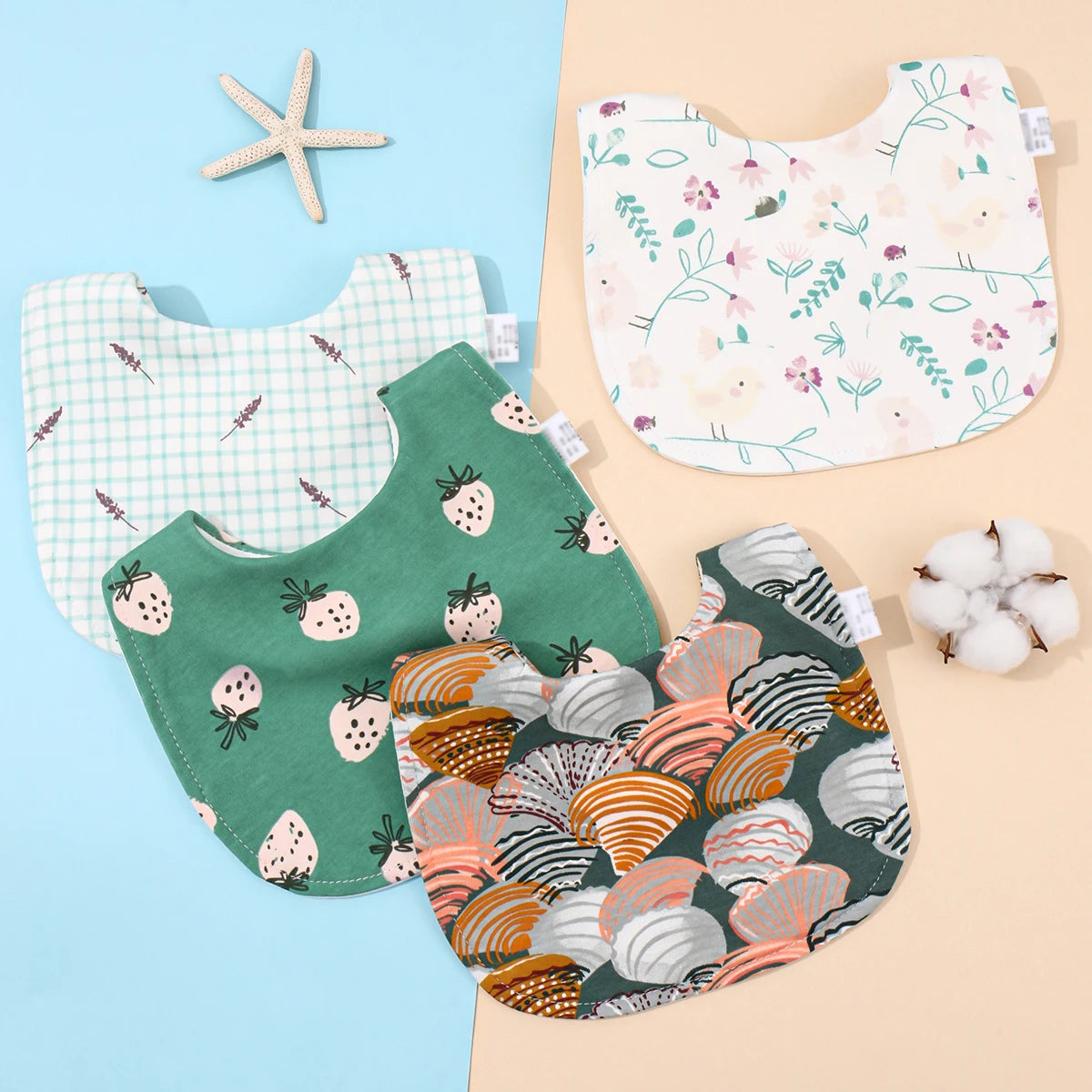 Cotton Soft Baby Adjustable Bandana Bibs Set Of 4 For Newborns And Toddlers Dribble Bibs