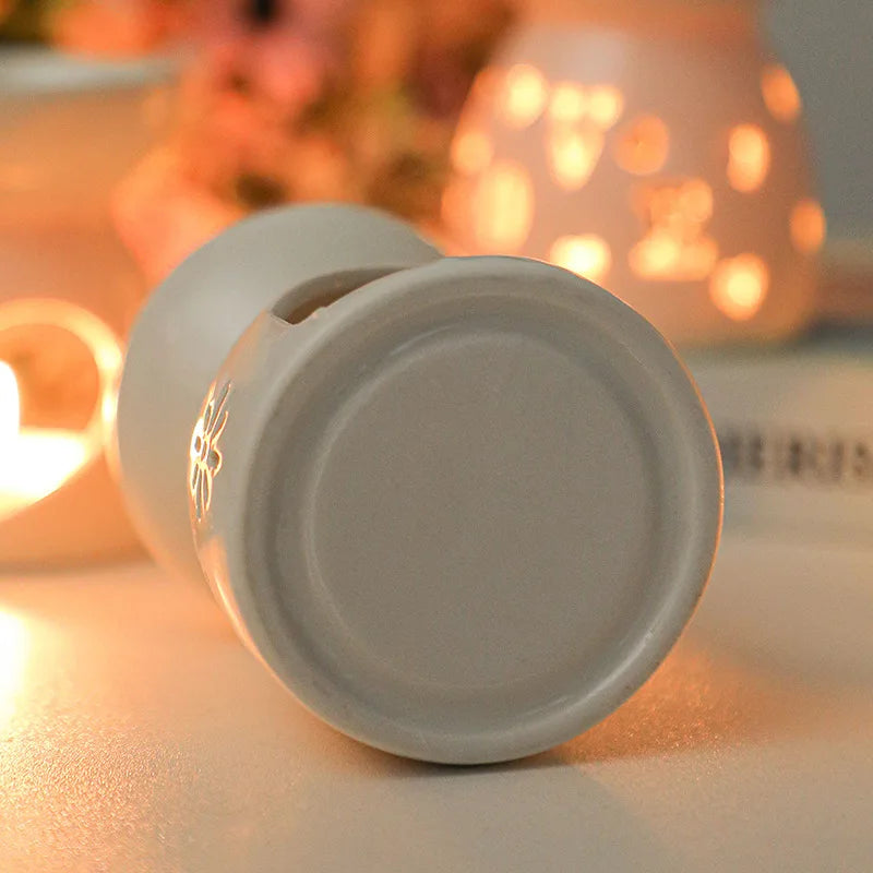 White Ceramic Hollow Incense Burner & Aromatherapy Diffuser