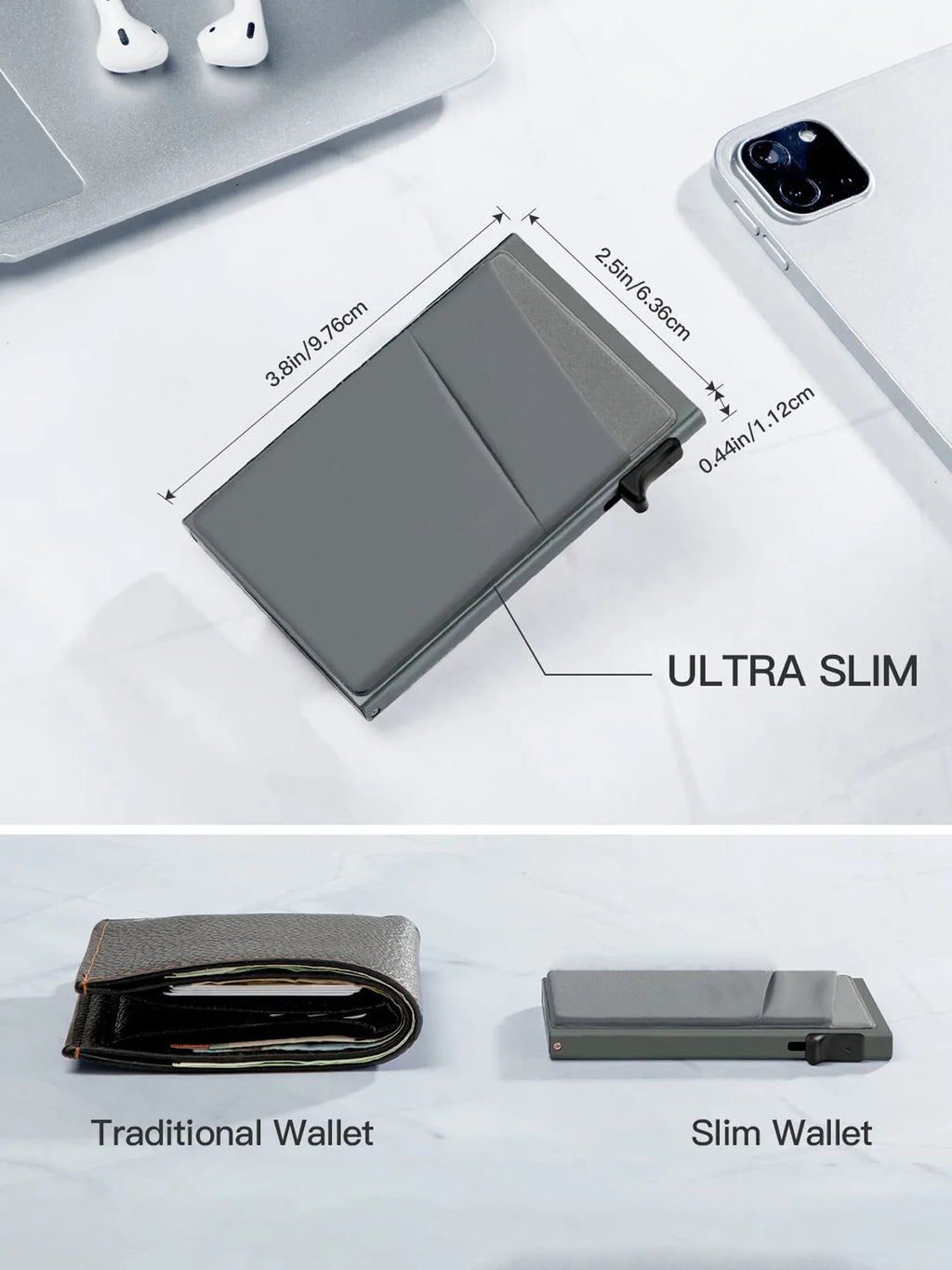 Anti-theft Cards Protectors Card Holder Minimalist Smart Wallet RFID Protection Aluminum Metal Box Cardholder Case Porte Carte