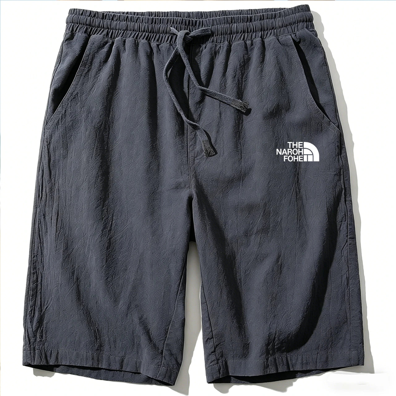 Men Cotton Linen Shorts Summer Lightweight Breathable Casual Beach Style Shorts Basic Solid Color Sweatpants Elastic Waist