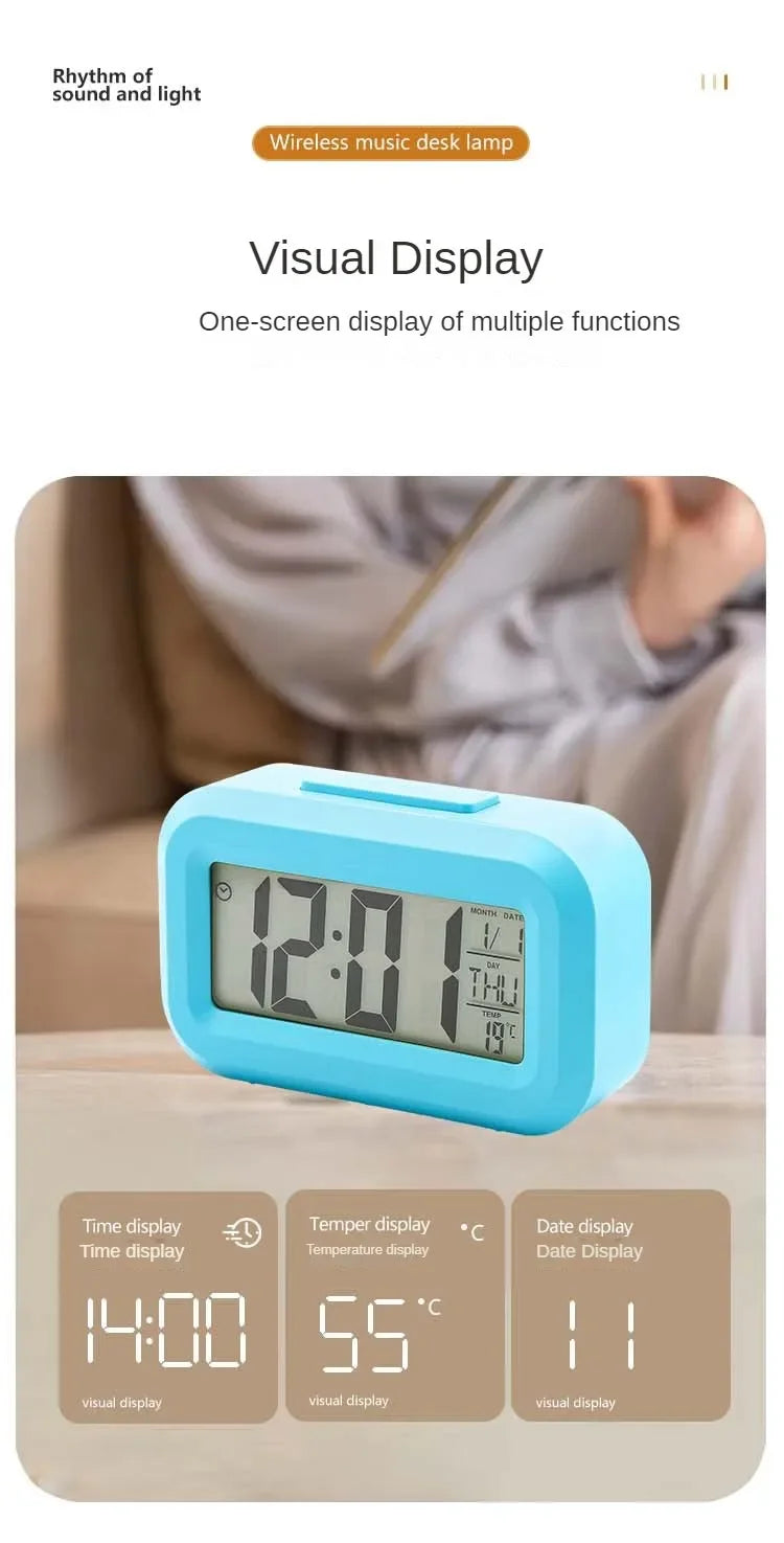 Led Digital Alarm Clock Backlight Data Times Calendar Desktop Multi-function Electronic Bedroom Decoration Desk Decorations Wall