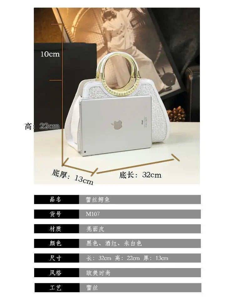 Fashion Popular Women's Bag High Quality Crocodile Pattern Shoulder Bag Trend Brand Genuine Leather Crossbody Bag Luxury Handbag