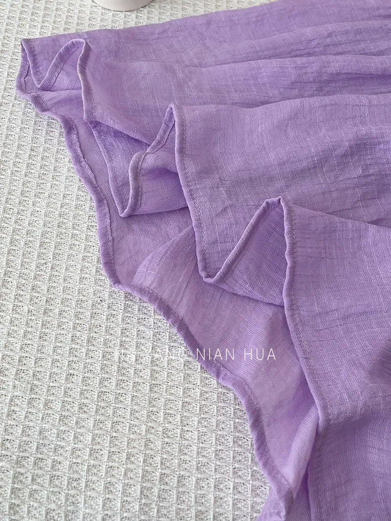 Beiyingni 2025 Summer French Women's Linen Cotton Maxi Skirts Casual Vintage Sashes Korean Long Cake Skirt Female Boho Vacation