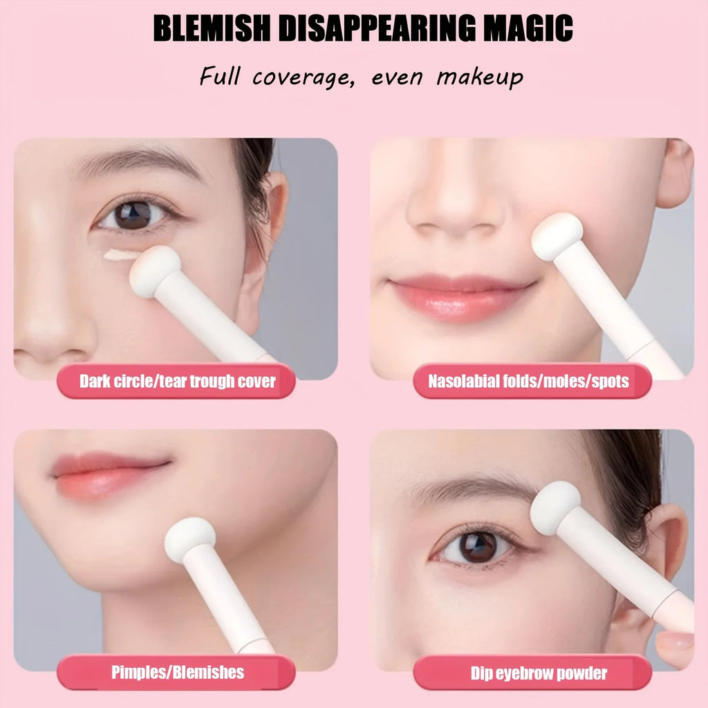 3Pcs Soft Mushroom Sponge Head Makeup Brushes,Concealer Brush Lipstick Lip Powder Puff ,Foundation Contour Cosmetic Tools