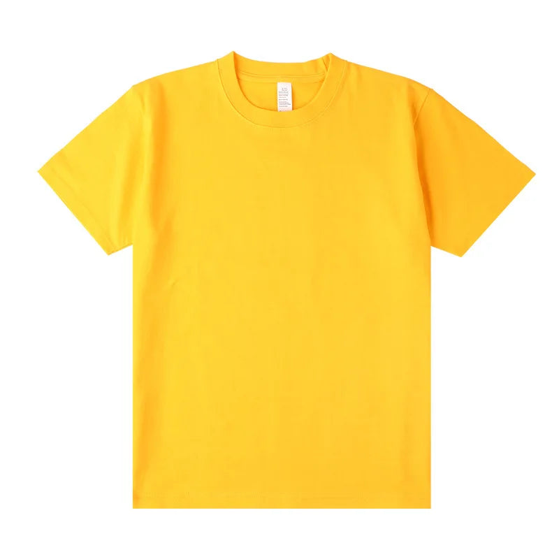 Men's Heavyweight Cotton T-Shirt - Loose Fit Crew Neck Short Sleeve