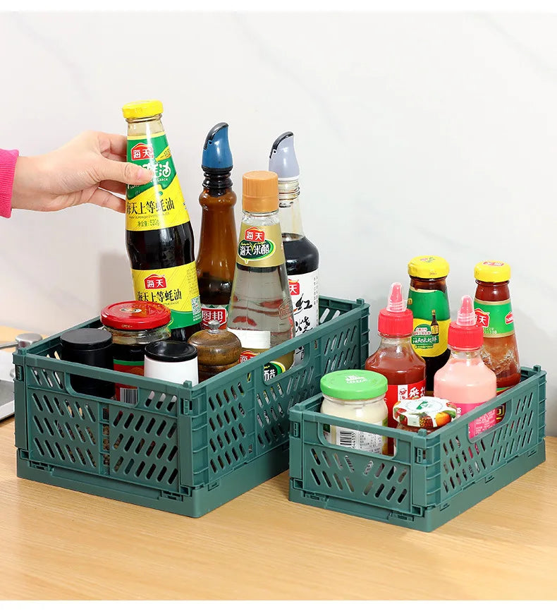 Foldable Storage Basket Wardrobe Organizer Box Kitchen Bathroom Accessories Gadgets For Clothes Toy Spices Condiments Vegetables