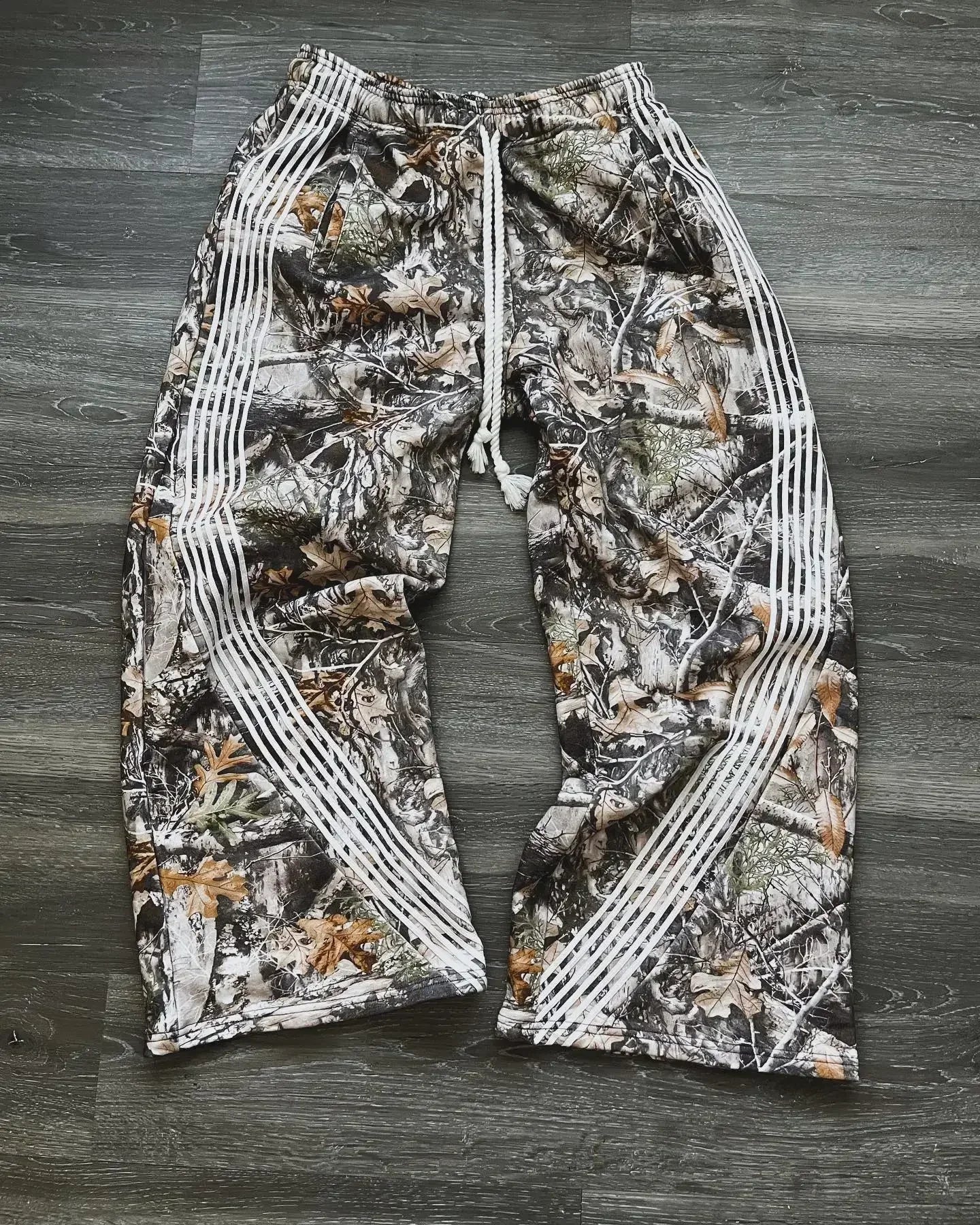 American Letter Patch Men Hip Hop Baggy Sweatpants With Retro Double Layer Y2K Style
