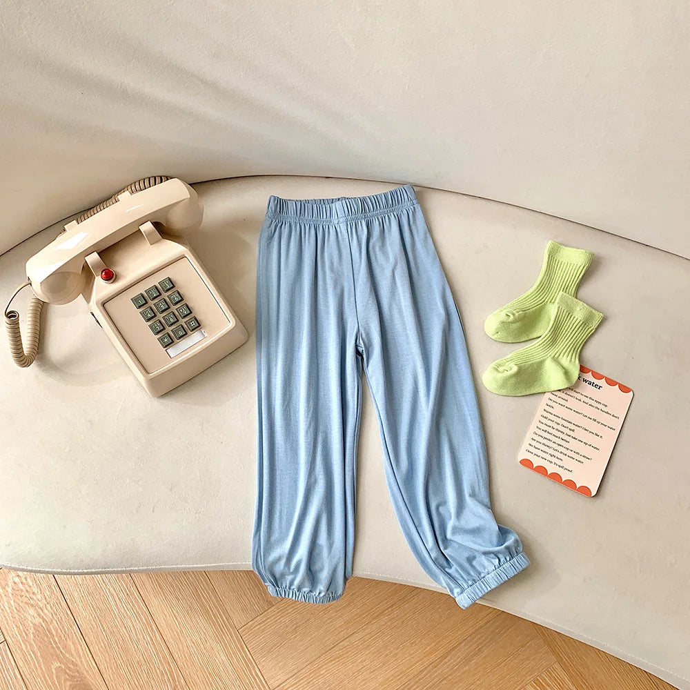 Sports Style Trousers Children Anti-Mosquito Long Pants For Summer Kids Modal Jogger Pants Girls