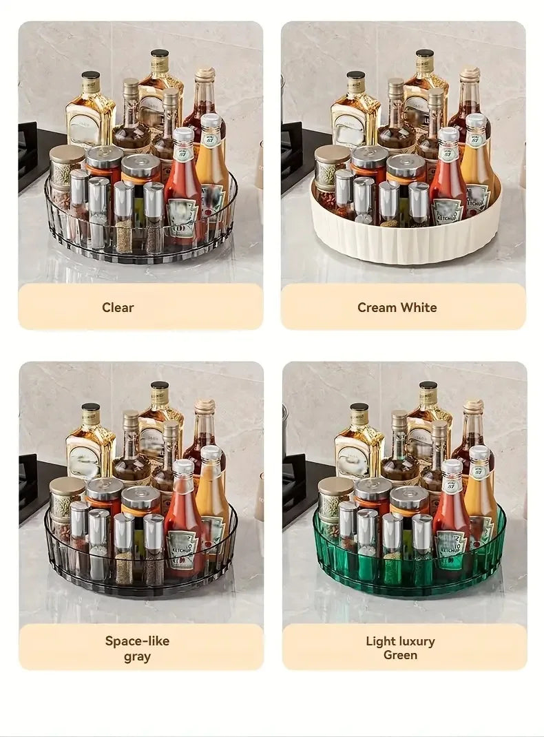 360° Rotating Spice Rack Organizer - 21x4cm Countertop Storage Box