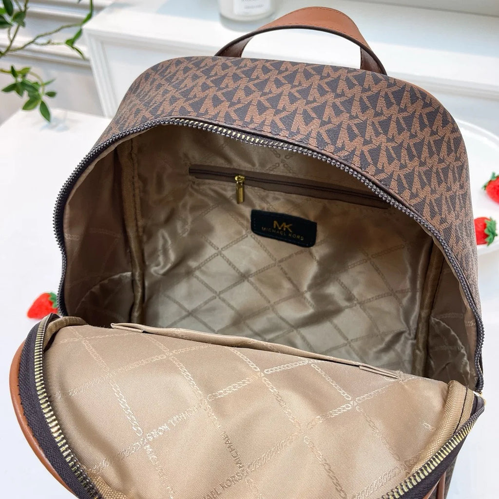 Michael Kors Women's Fashion Leisure Backpack Multi functional Large Capacity Small Backpack MK Outward Vacation Travel Bag