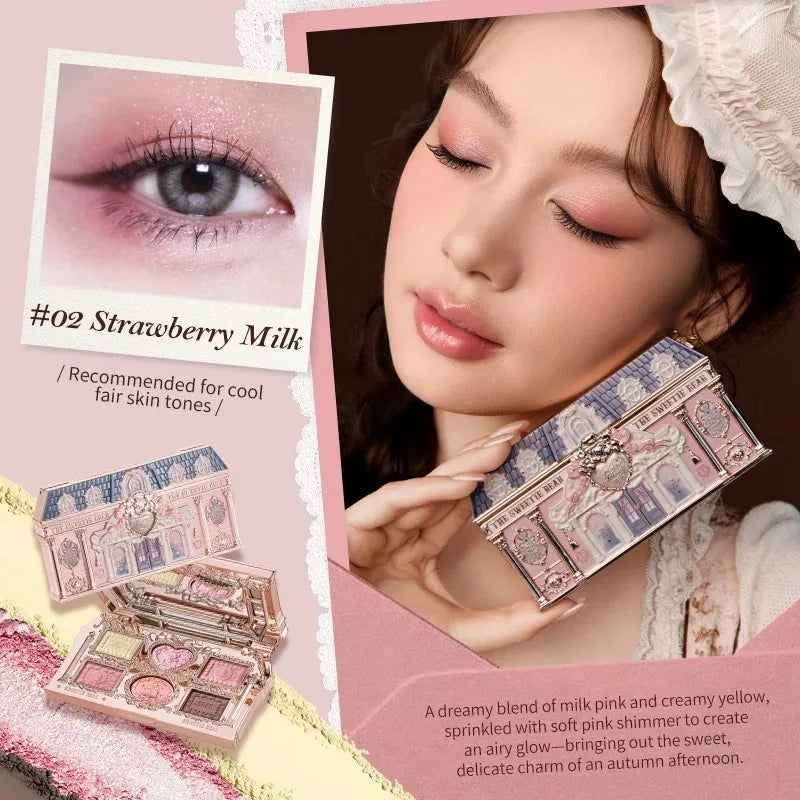 Flower Knows Sweetie Bear Highly Pigmented Eye Makeup Palette Eye Shadows Long Lasting Matte Shimmer Finish Cosmetics Kit