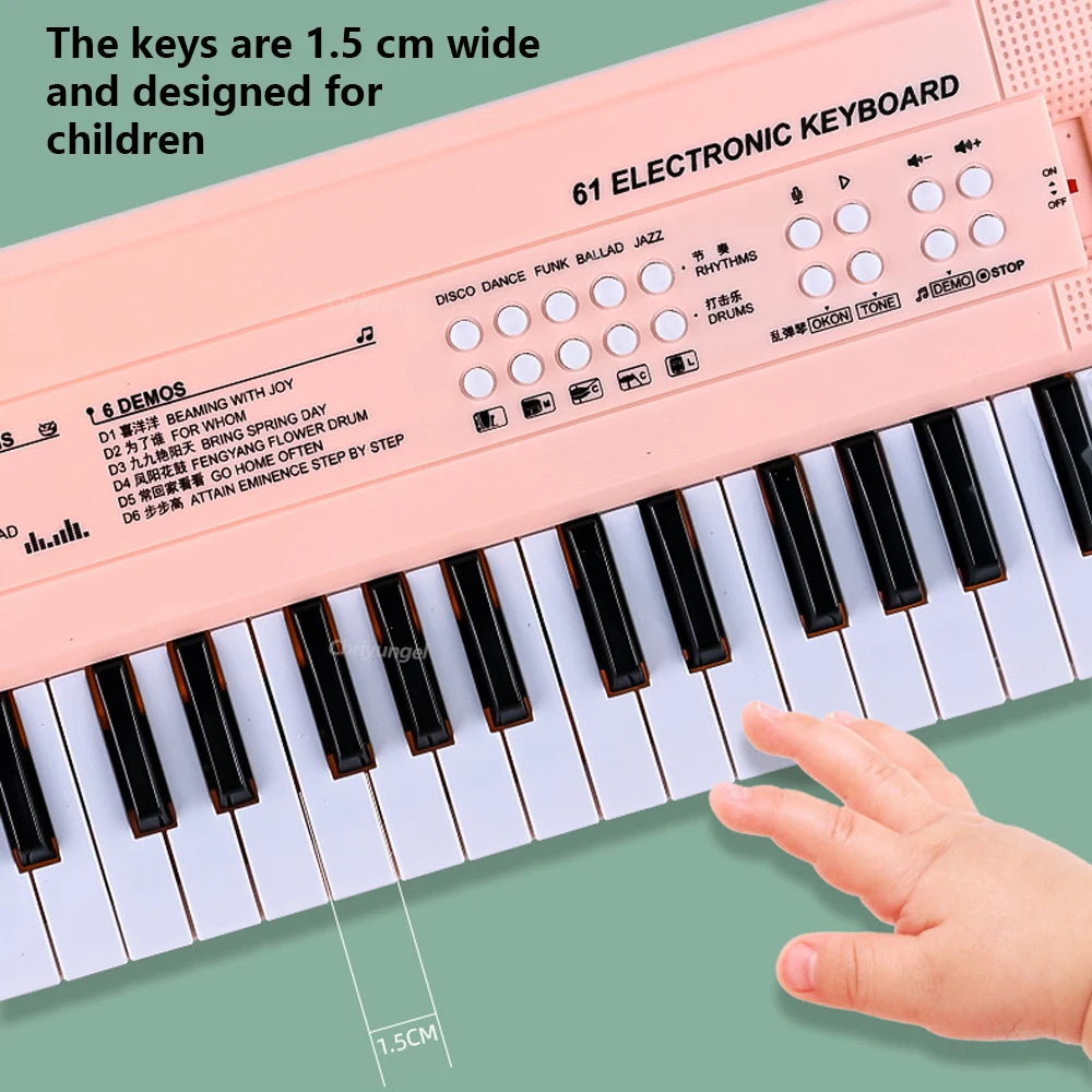 37 Keys Electronic Piano Keyboards with Microphone Rechargeable Education Toys Musical Instrument Gifts for Boys Girls