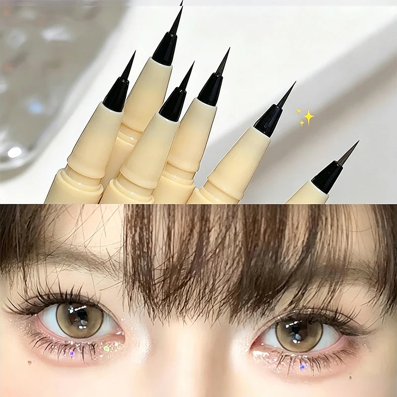 Waterproof Quick-drying Liquid Eyeliner Ultra-fine Matte Smooth Silkworm Eyeliner Beginner-Friendly Create A Charming Eye Makeup