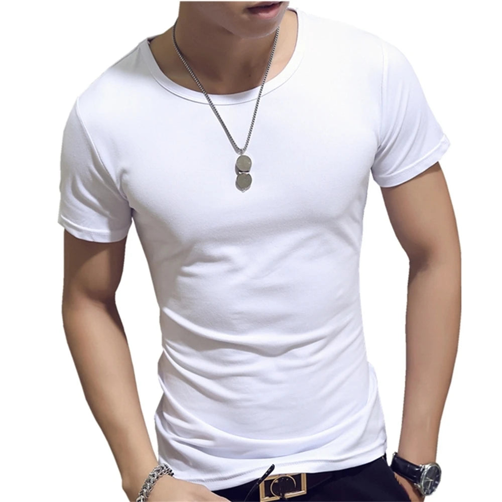 Mens Slim Fit T Shirt Short Sleeve 7 Color Streetwear Gym Tee For Men Breathable Moisture Wicking