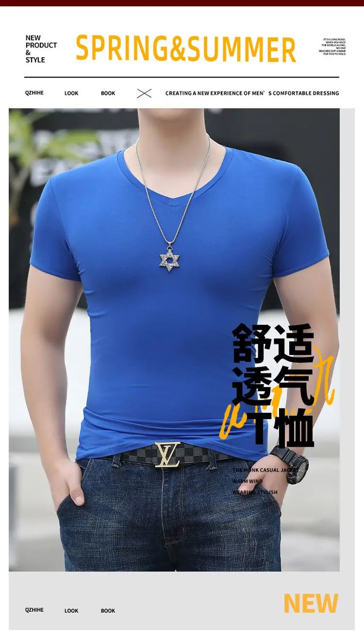 New Arrival:Fashion Men's Top Oversized 6XL T-Shirt for Men's Clothing Soft Breathable Modal Slim Sport Casual WearTank Tops man