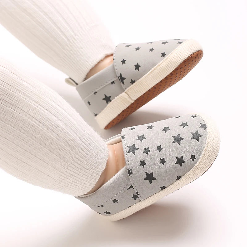 Little Star Baptismal Baby Casual Flat Shoes Spring Autumn Soft Walking Shoes For Infant Toddler 0-18 Months