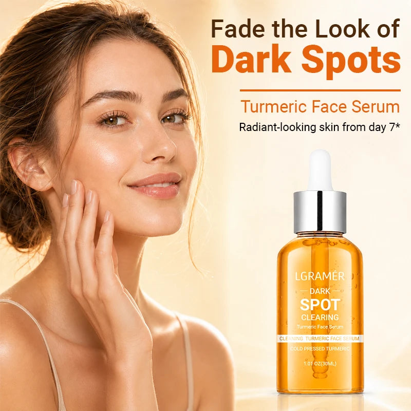 30ml/50ml Turmeric Face Serum 10% Glycolic Acid 2% Niacinamide Dark Spot Remover Corrector Brightening Anti-Aging Facial Serum