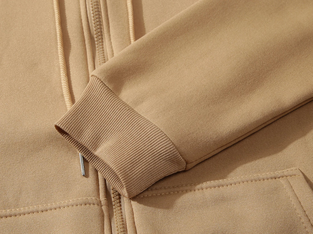 2026 Trendy Fashion Sportswear Coat Front Pocket Warm Zipper Jacket Men's and Women's Autumn/Winter Solid Color Open Hoodie