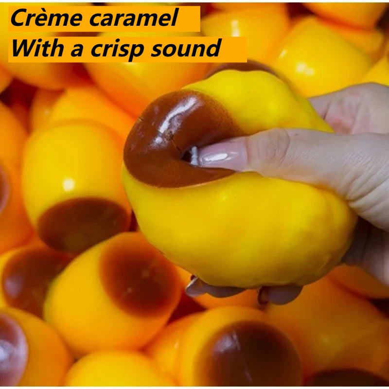 Caramel Pudding Squeezing Toy - Stress Relieving Plastic Squeeze Ball