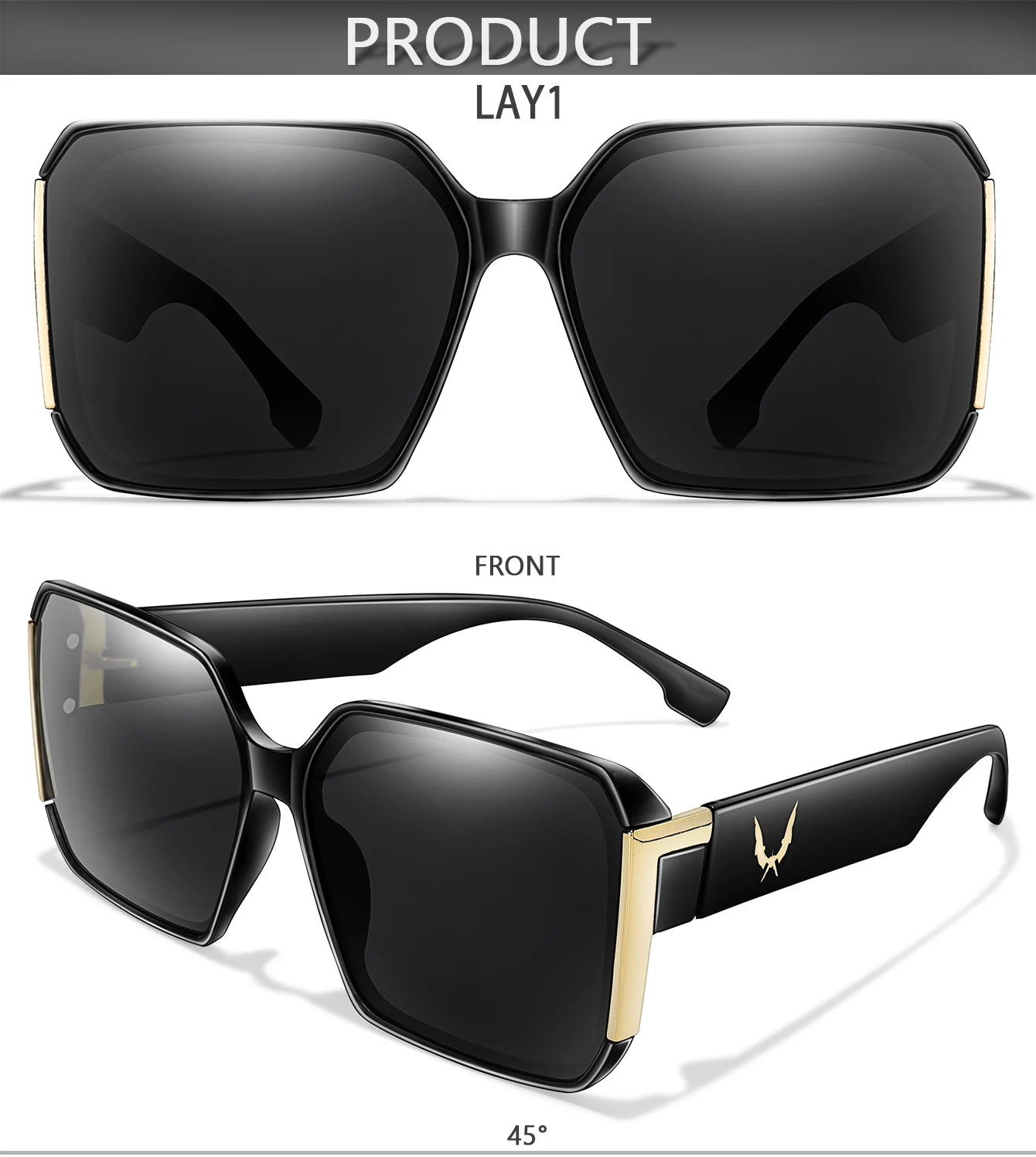 Fashion Sunglasses for Women Casual Square Shades with UV Protection for Daily wearing, Fishing, Driving, Golf, Travel With Box
