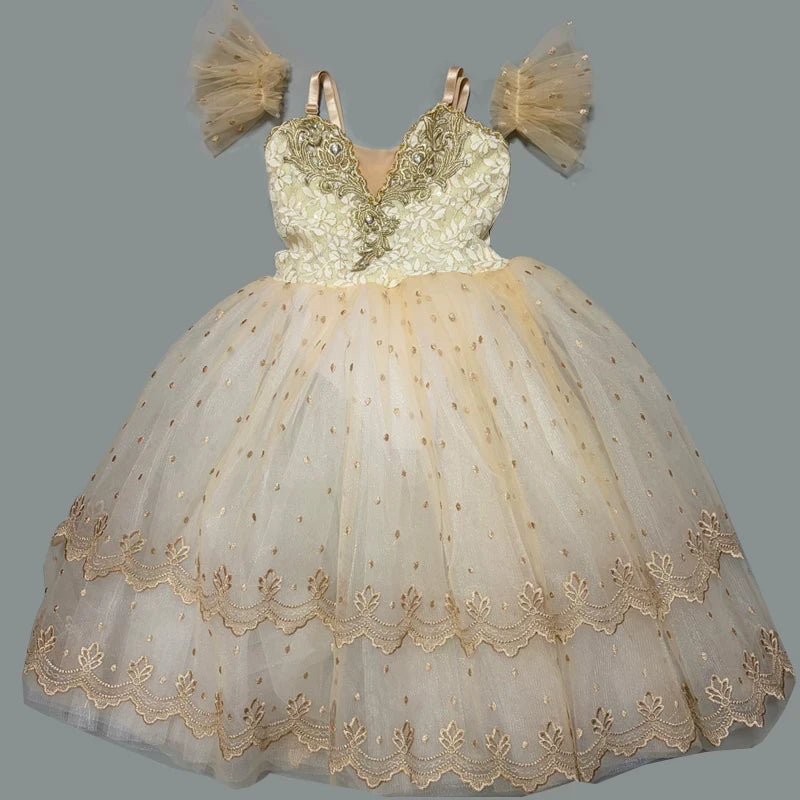 Professional Tutu Long Romantic Tutu Flower Suspender Ballet Swan Lake Ballet Ladies Children Girl Fairy Ballet Costume Women
