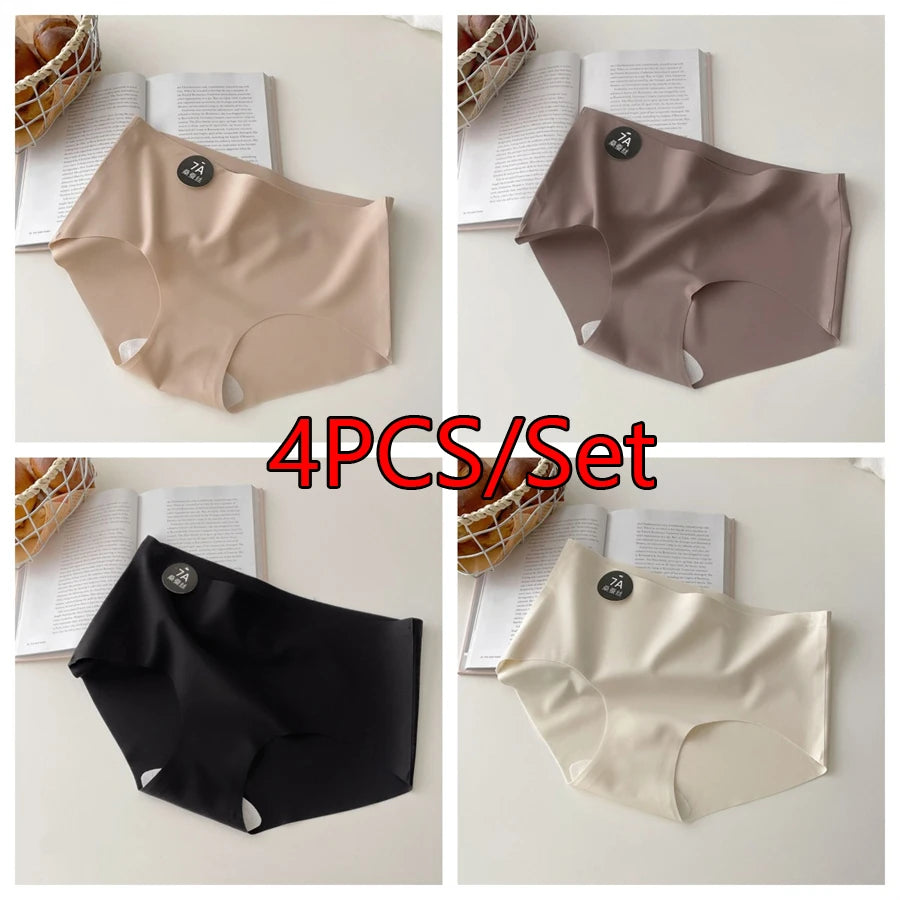 Premium Silk Seamless Panties For Women Set Of 4 Soft Lightweight Underwear M XL Breathable Comfort