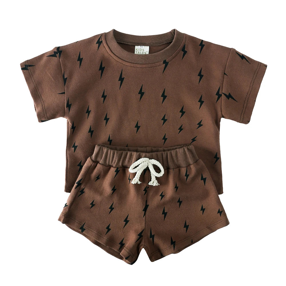 Kids Cotton Summer Clothing Sets 100 Percent Breathable Casual Short Suits For Girls And Boys Ages 1 To 8
