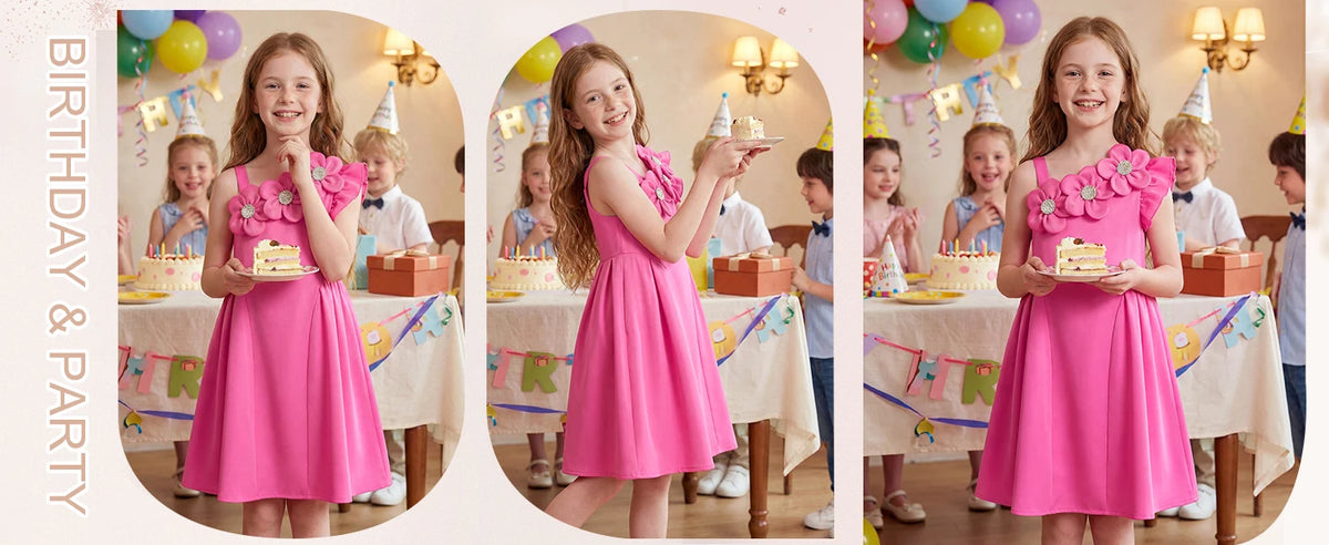 Snvdzo Flower Girls Cami A-Line Sleeveless Summer Dress For Wedding Birthday Evening Party Prom Banquet Dresses 2026