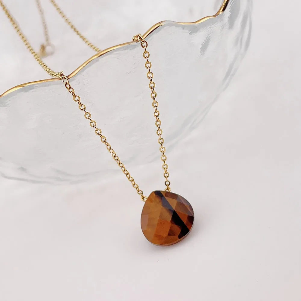 Aura Myria Natural Crystal Pendant Necklace - Amethyst Rose Quartz