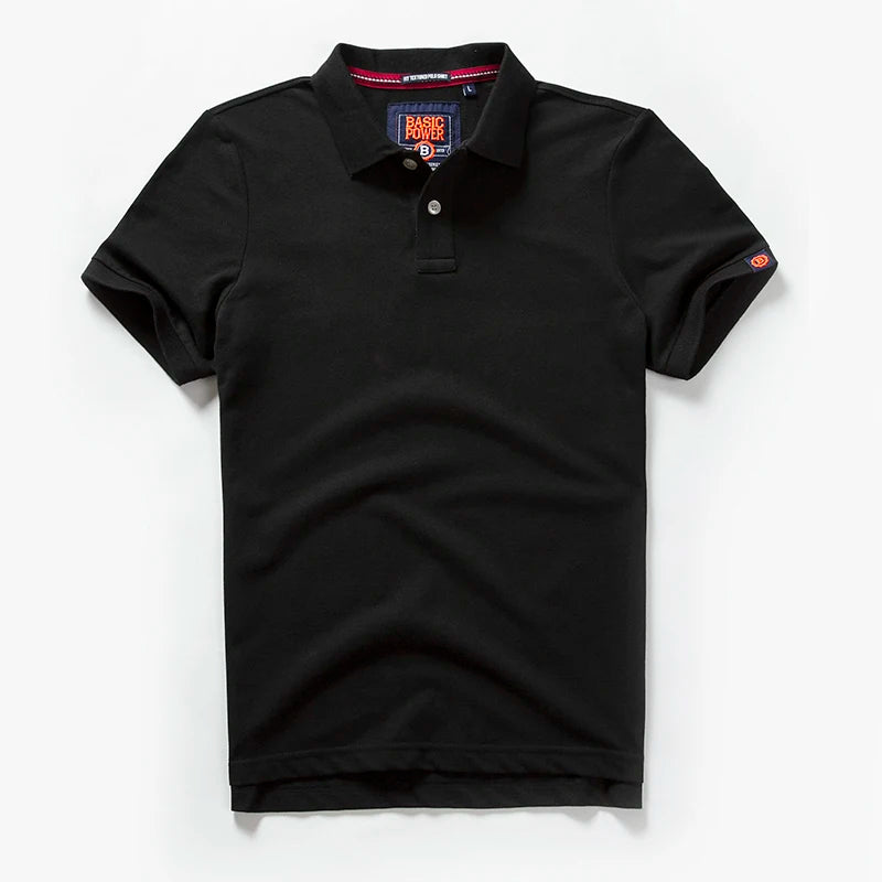 Summer New American Retro Knitted Solid Color Pearl Cotton Polo Shirts Men'S Fashion Washed Short Sleeve Lapel Casual T-Shirt