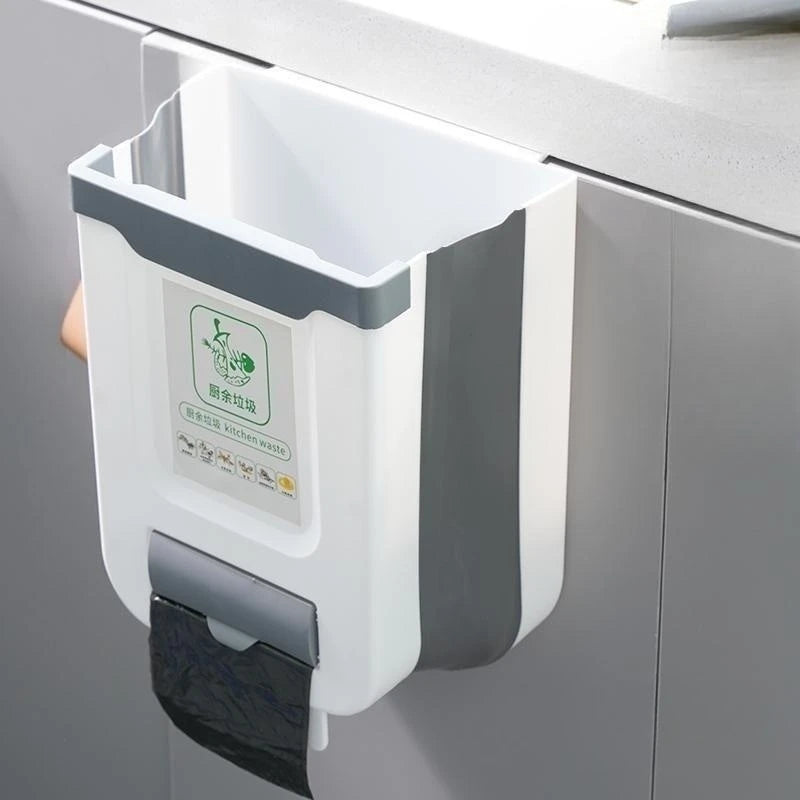 Cubo de basura plegable para cocina, cubo de basura de pared, cubo de basura para puerta de armario de cocina, cubo de basura plegable para vehículos