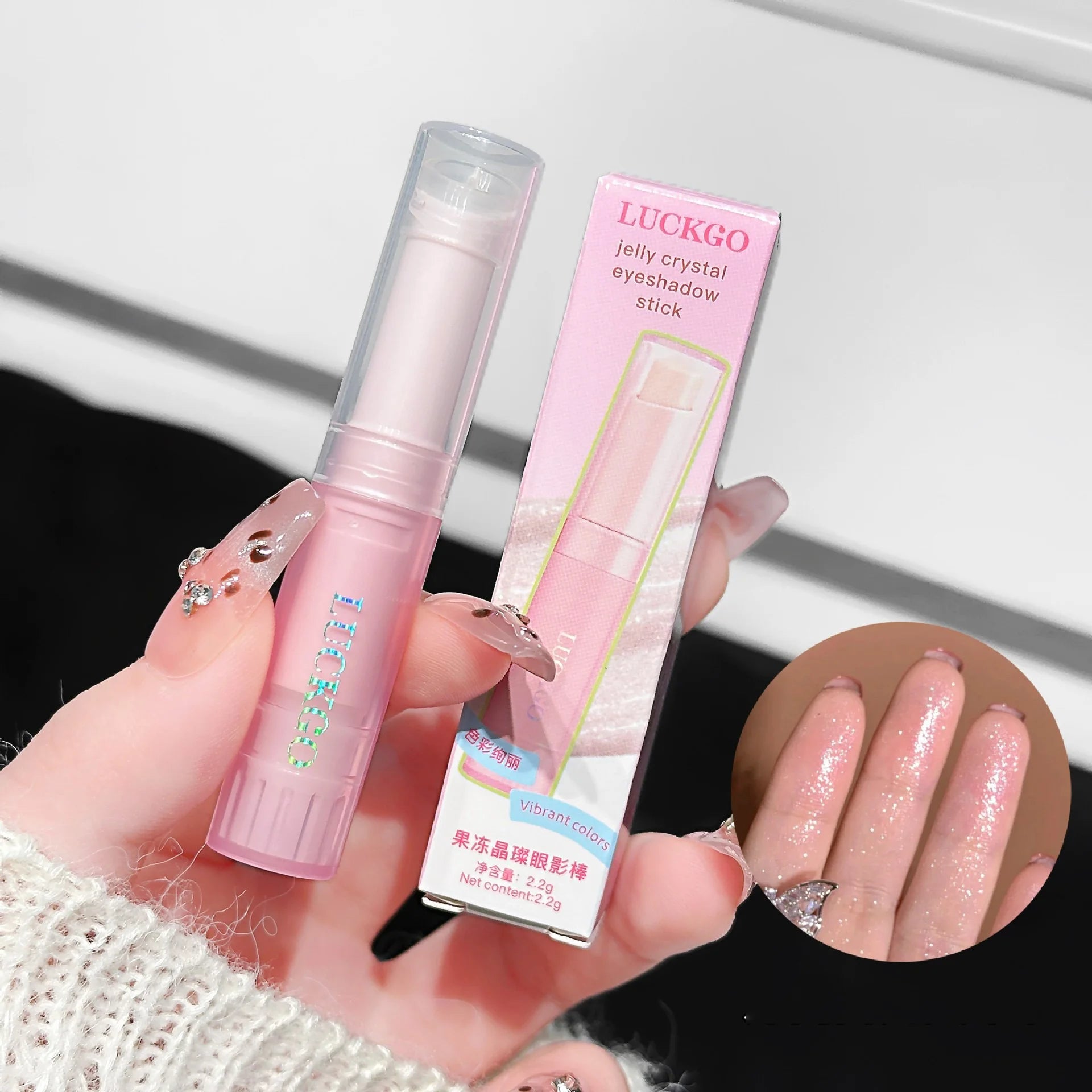 Jelly Brightening Eye Shadow Stick - Shimmer Creamy Eye Crayon, Easy-Blend Long-Lasting With Twist-Up Applicator