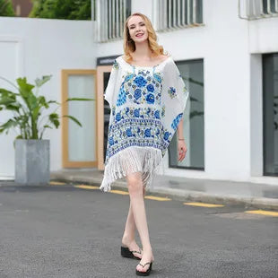 Bohemian Backless Beach Long Dress Cotton Women's Clothing Wish Hot Sell Street Style Hip Hop Trendy Globalization Dress