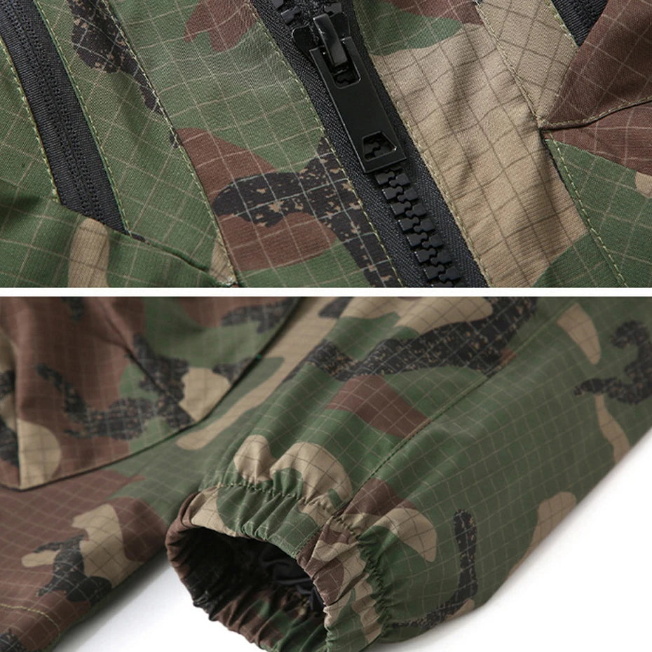 12Xl Plus Size Camouflage Cargo Jacket Men Camo Windbreaker Jacket Spring Autumn Outdoor Camp Jackets Coats Male