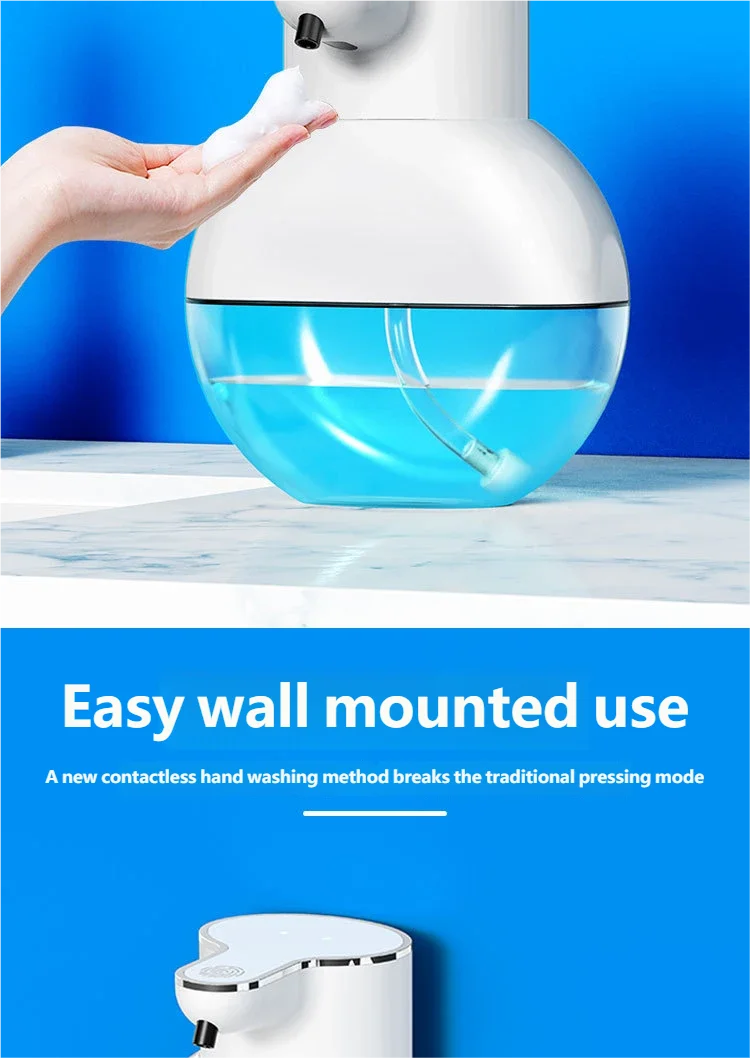 Dispensador de jabón automático Homefish, dispensador de espuma de jabón de manos de pared inteligente para lavavajillas de pequeña y gran capacidad