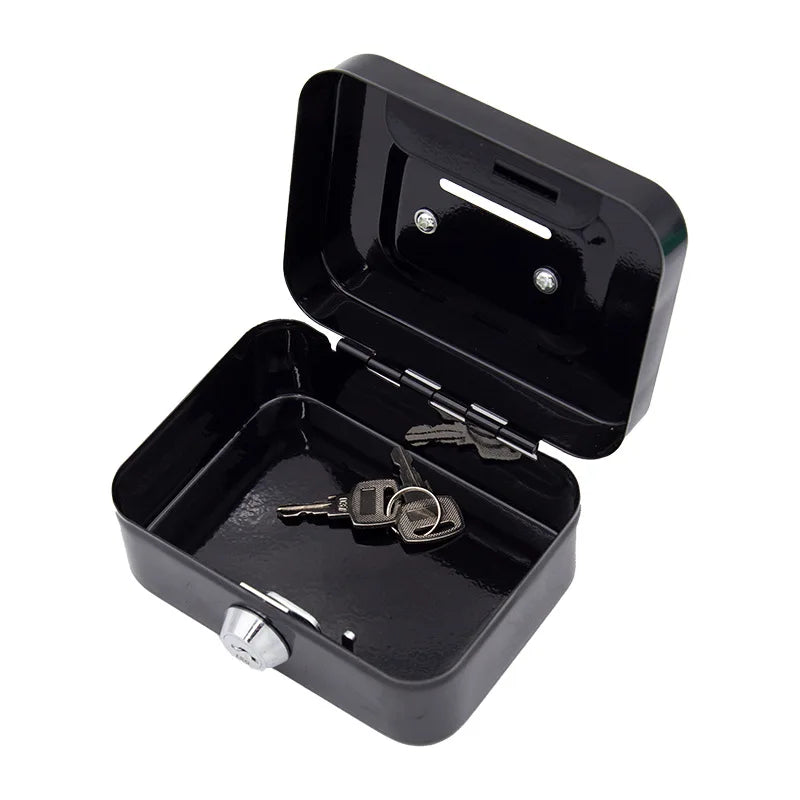 Caja Fuerte de Dinero Cerrable con Llave, Caja de Efectivo Portátil de Metal, Hucha, Caja de Seguridad de Almacenamiento, Mini Estuche para Colección de Monedas para Niños