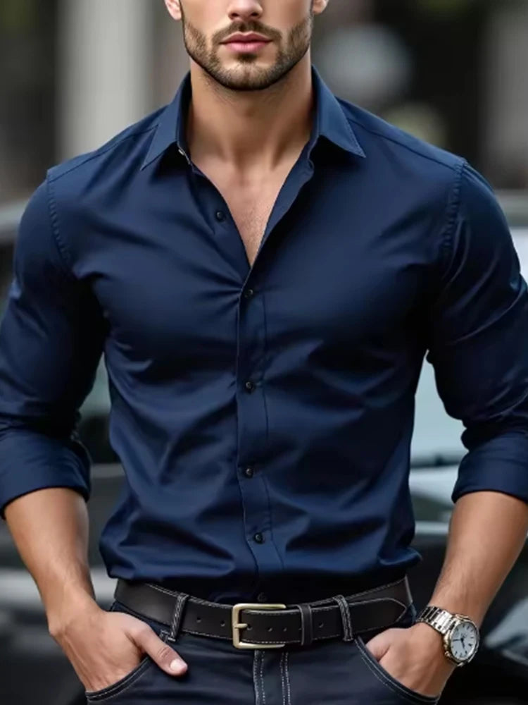 Men's Slim Fit Formal Dress Shirt