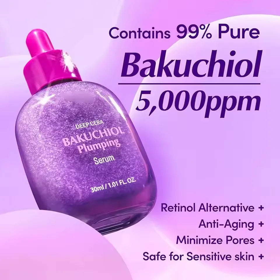 Bakuchiol Plumping&Vitamin C Illuminating Serum – 5000 PPM Retinol Alternative Brightening Firming&Pore Refining Korean Skincare