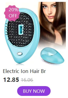 Electric Ion Hair Brush Portable Mini Small Hair Magic Beauty Brush Negative Ion Hair Comb Hair Styling Tool Comb