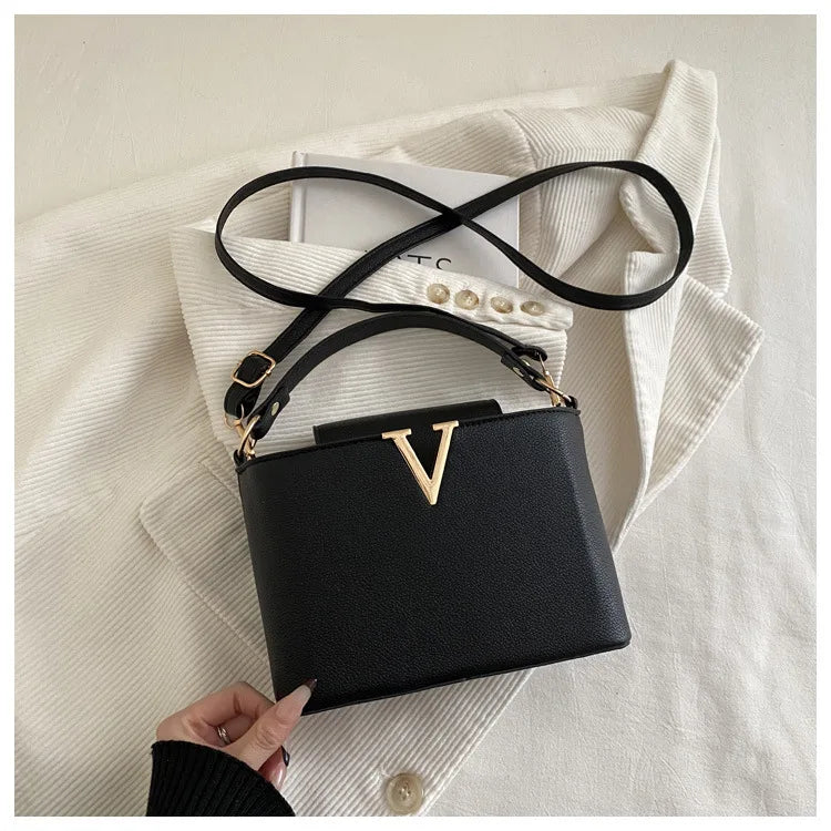 Minimalist Square Shoulder Bag - Women's PU Crossbody Handbag