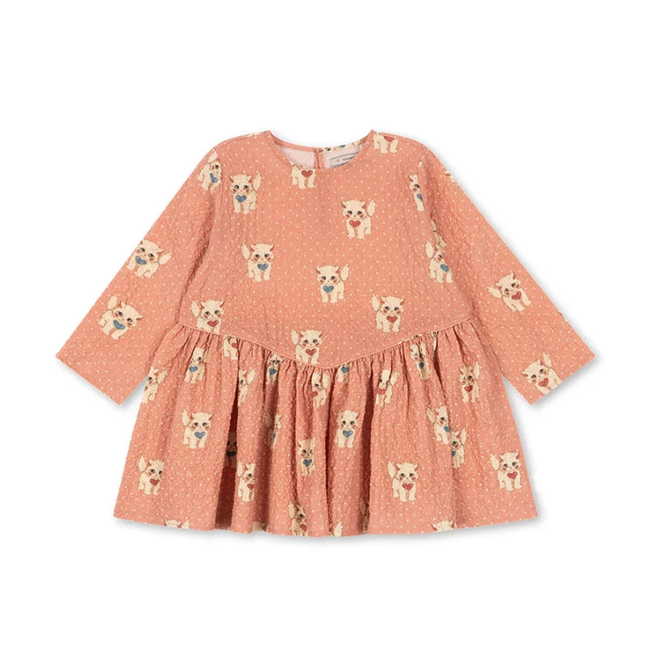 Summer 2026 Ks Girls Polka Dot Print Dress Girl Vacation Long Sleeved Tops Pants Kids Preppy Style Dresses Children Clothes Set
