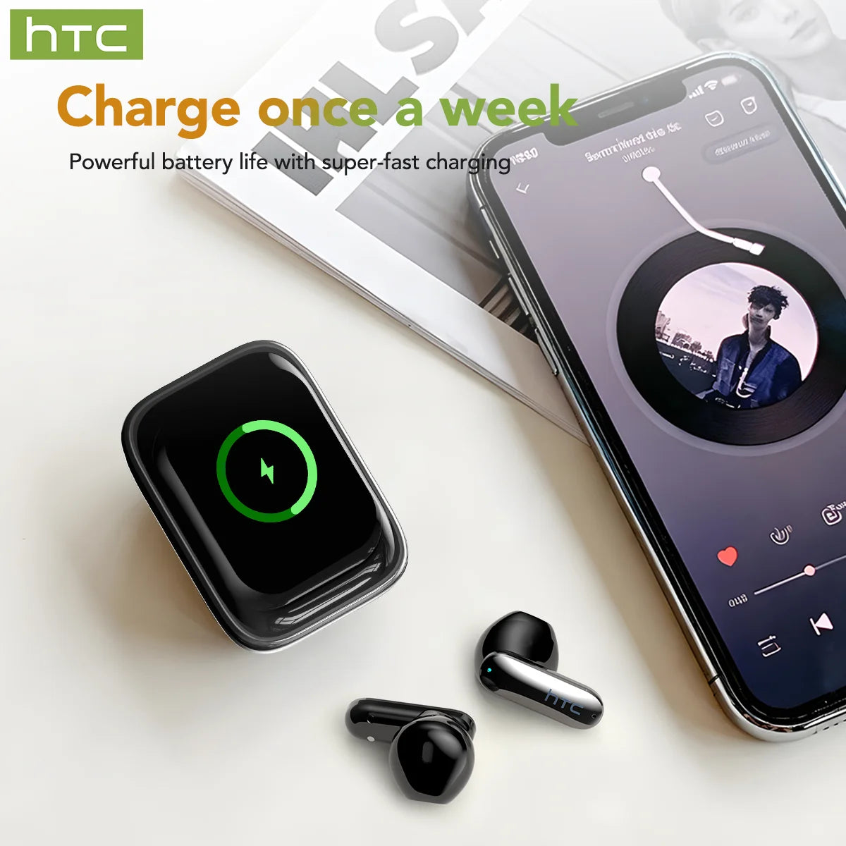 Sliding Cover Bluetooth Headphones Wireless Earbuds 30Hrs Playback Earphones AI Translation Headset Clear Sound Noise Cancelling