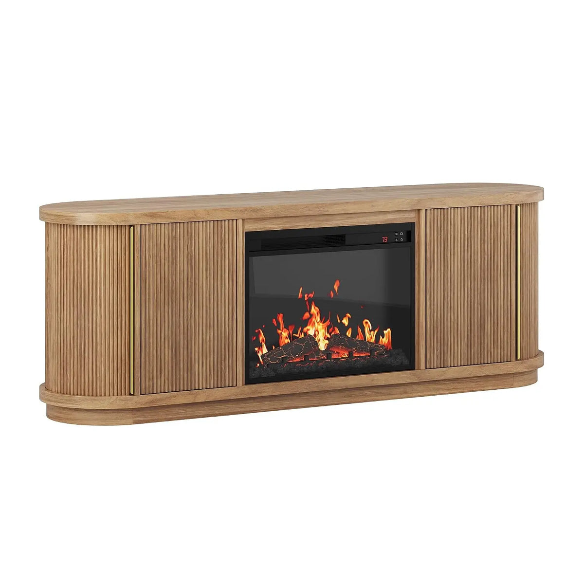 67" TV Stand Electric Fireplace Heater Entertainment Center Living Room Furniture, Customized