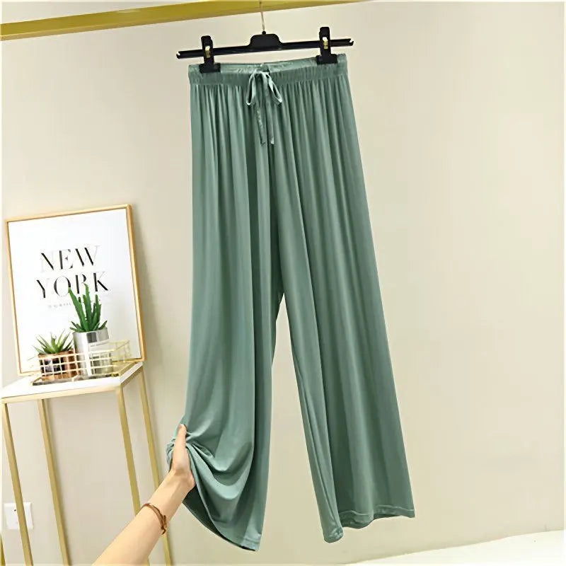 AINICEXIN Women's Wide Leg Pants - High Waist Casual Modal Trousers