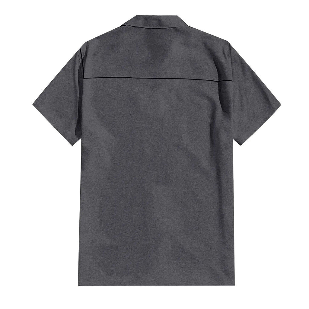 Men'S Short-Sleeved Shirts Cotton Linen Summer Solid Color Turn-Down Collar Quick Drying Casual Beach Style Plus Size Shirts
