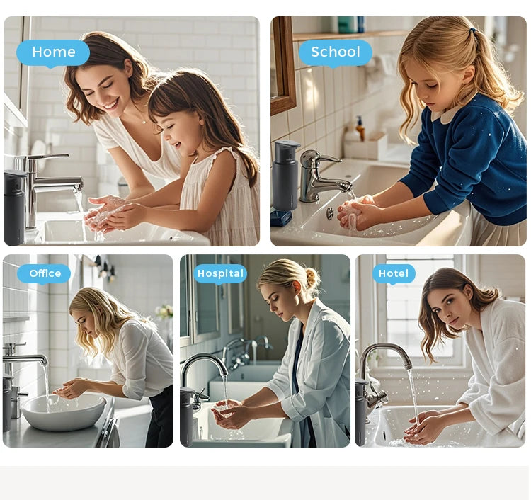 Dispensador de jabón de cocina de 480 ml con sensor automático, máquina de desinfectante de manos, dispensador de jabón eléctrico inteligente para gel de baño, acero inoxidable 304